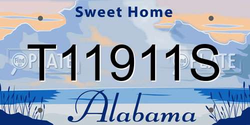 T11911S Alabama License Plate