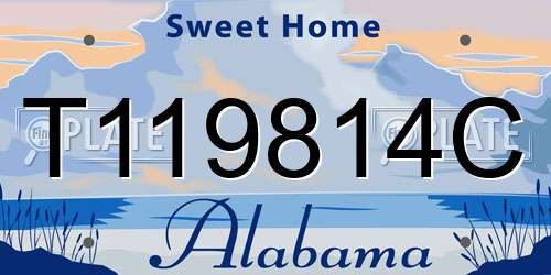 T119814C Alabama License Plate