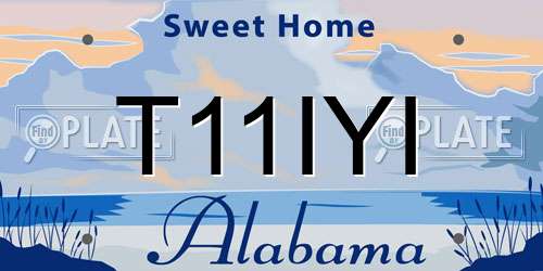 T11IYI Alabama License Plate