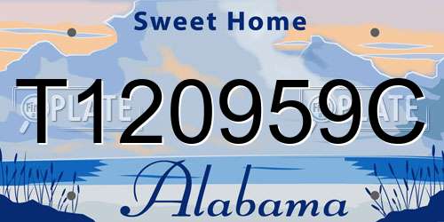 T120959C Alabama License Plate