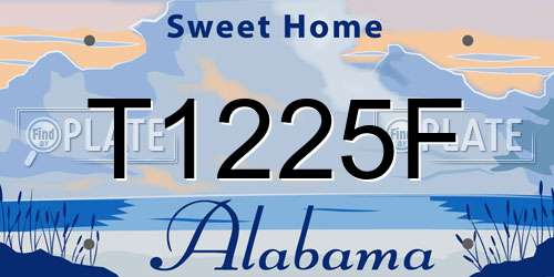T1225F Alabama License Plate