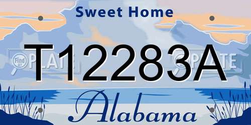 T12283A Alabama License Plate