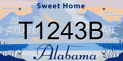 T1243B Alabama License Plate