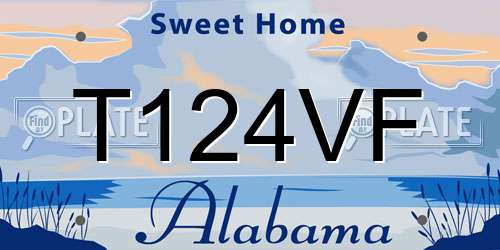 T124VF Alabama License Plate