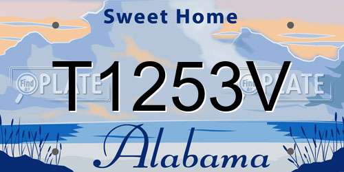 T1253V Alabama License Plate