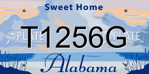 T1256G Alabama License Plate