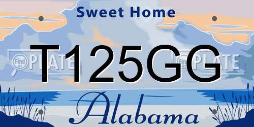 T125GG Alabama License Plate