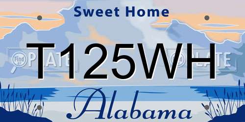 T125WH Alabama License Plate