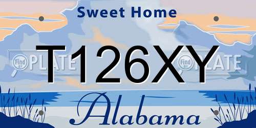 T126XY Alabama License Plate
