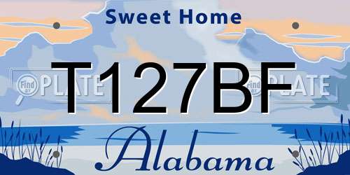 T127BF Alabama License Plate