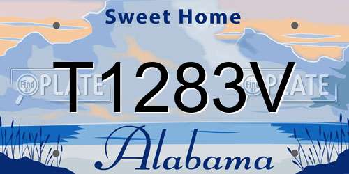 T1283V Alabama License Plate