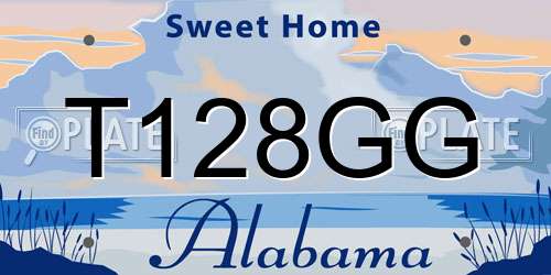 T128GG Alabama License Plate