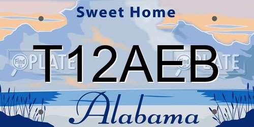 T12AEB Alabama License Plate