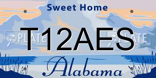 T12AES Alabama License Plate