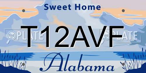 T12AVF Alabama License Plate