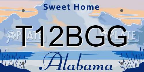 T12BGG Alabama License Plate