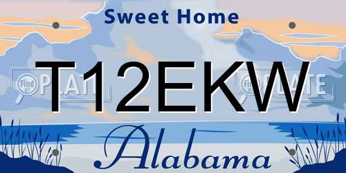 T12EKW Alabama License Plate