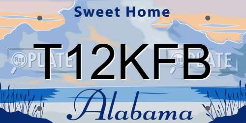 T12KFB Alabama License Plate