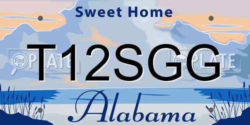T12SGG Alabama License Plate
