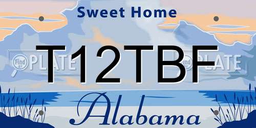 T12TBF Alabama License Plate