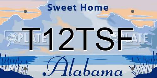 T12TSF Alabama License Plate