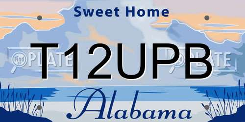 T12UPB Alabama License Plate