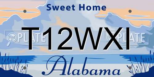T12WXI Alabama License Plate