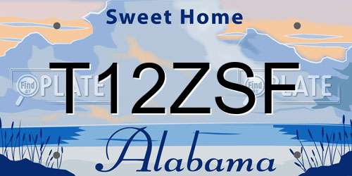 T12ZSF Alabama License Plate