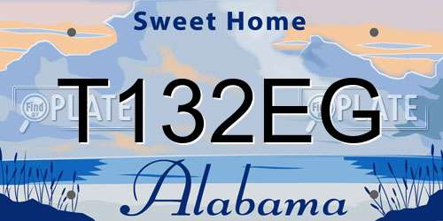 T132EG Alabama License Plate