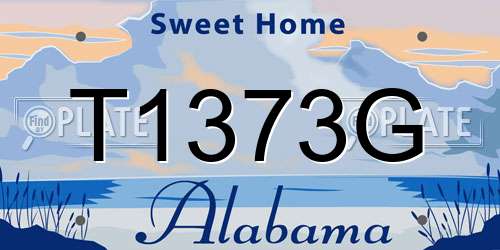 T1373G Alabama License Plate
