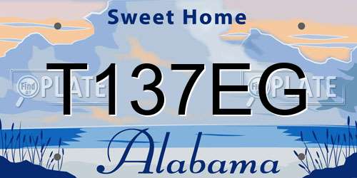 T137EG Alabama License Plate
