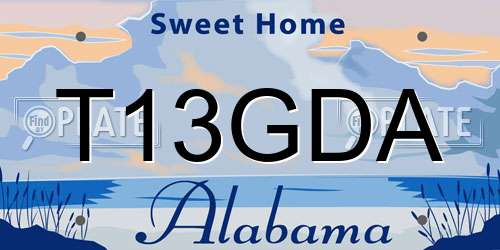 T13GDA Alabama License Plate