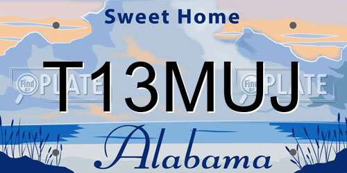 T13MUJ Alabama License Plate