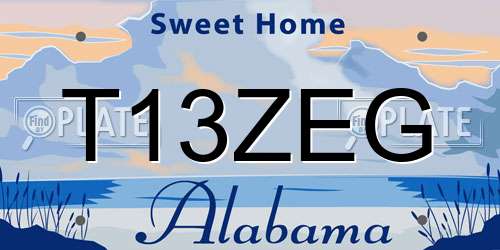 T13ZEG Alabama License Plate