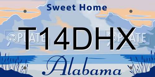 T14DHX Alabama License Plate