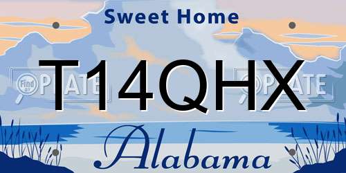 T14QHX Alabama License Plate