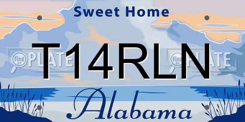 T14RLN Alabama License Plate