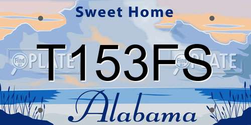 T153FS Alabama License Plate
