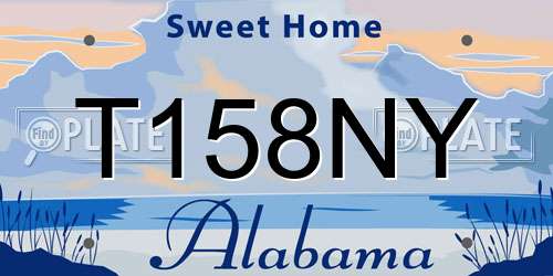 T158NY Alabama License Plate