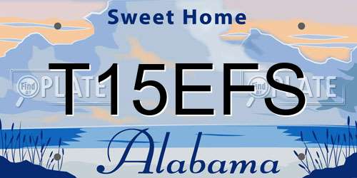 T15EFS Alabama License Plate