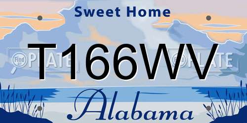 T166WV Alabama License Plate