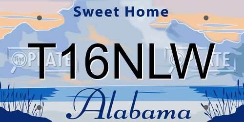 T16NLW Alabama License Plate