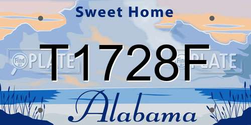 T1728F Alabama License Plate