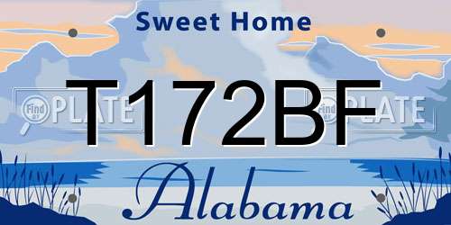 T172BF Alabama License Plate