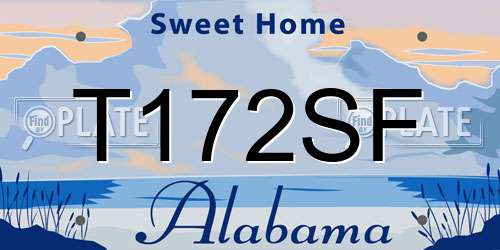 T172SF Alabama License Plate