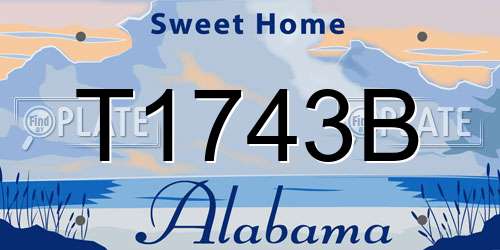 T1743B Alabama License Plate