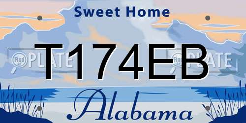 T174EB Alabama License Plate