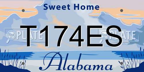 T174ES Alabama License Plate