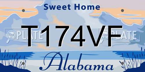T174VF Alabama License Plate