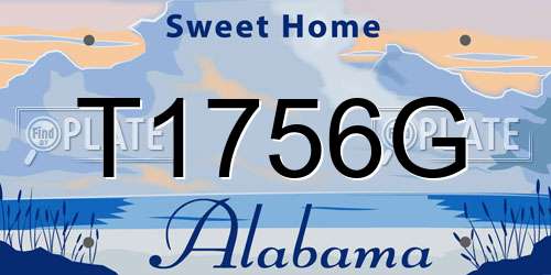 T1756G Alabama License Plate